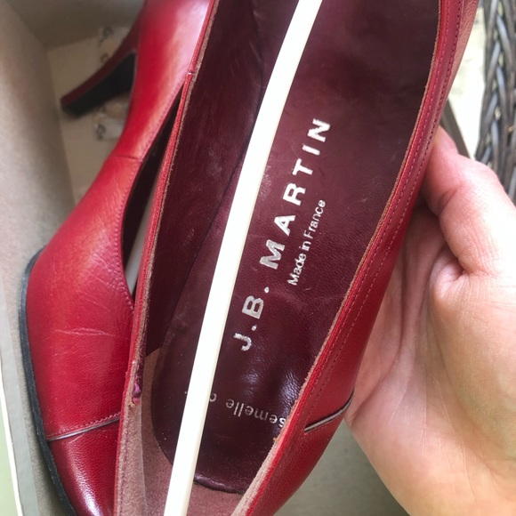 Vintage French J.B. Martin Pavqis Maroon Genuine Leather Heels🇫🇷 - Picture 6 of 6
